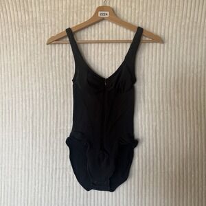 Skims Seamless Sculpting Zip Up Sleeveless Brief  Bodysuit Onyx Black Sz L NWOT